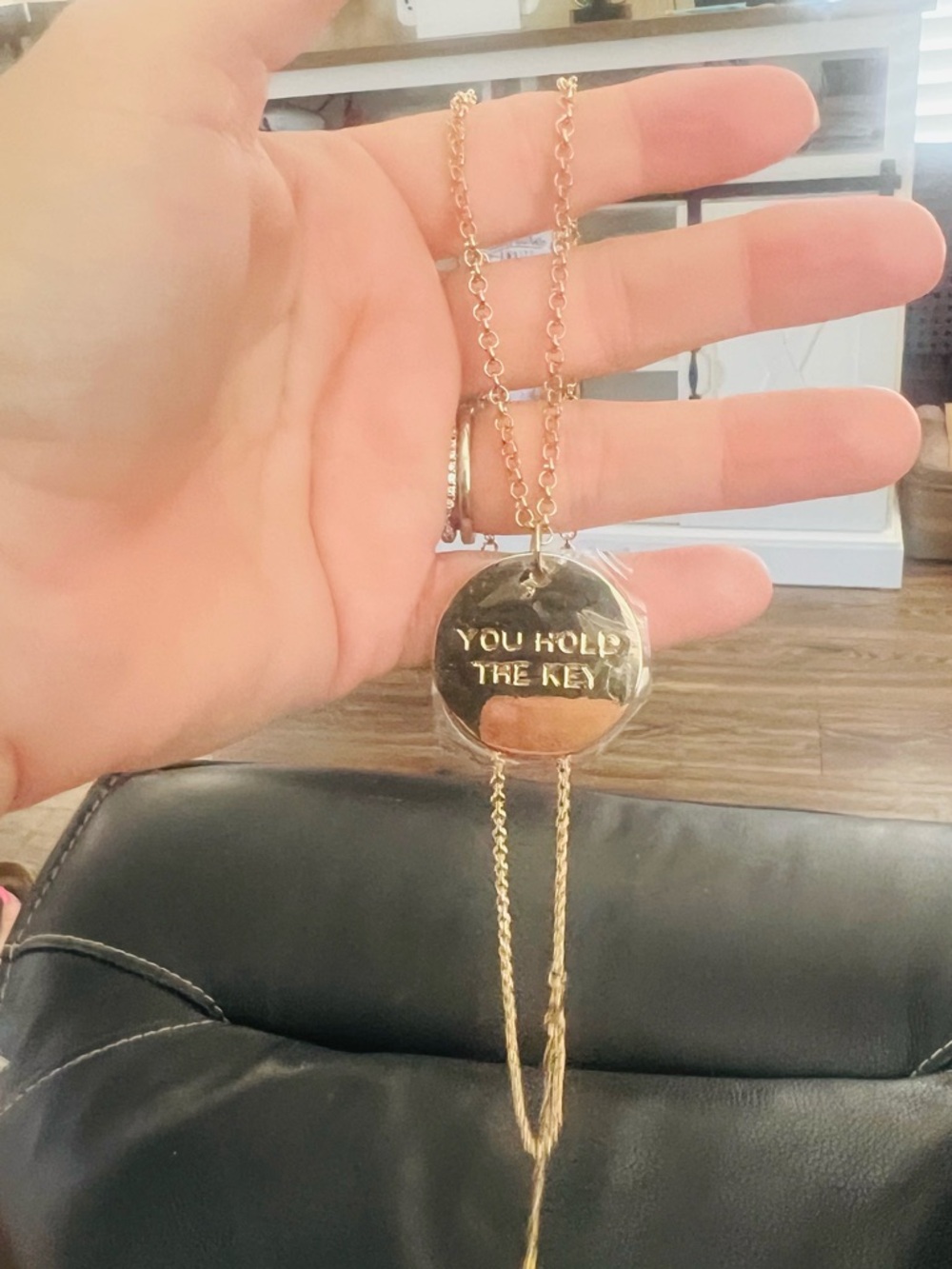 YOU HOLD THE KEY Gold Pendant Necklace